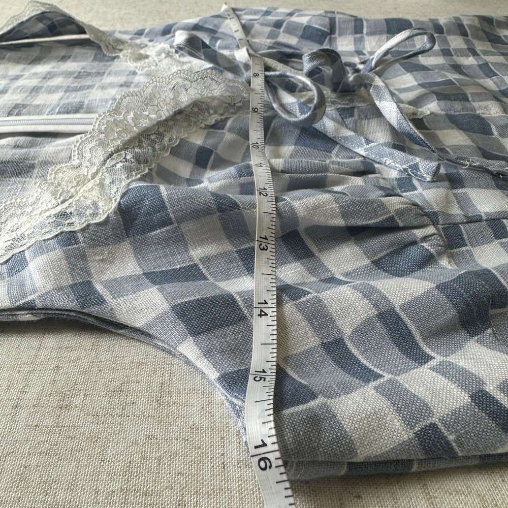 Reformation Reia Linen Mini Dress Jodie | Blue Gingham 4 - Picture 9 of 11